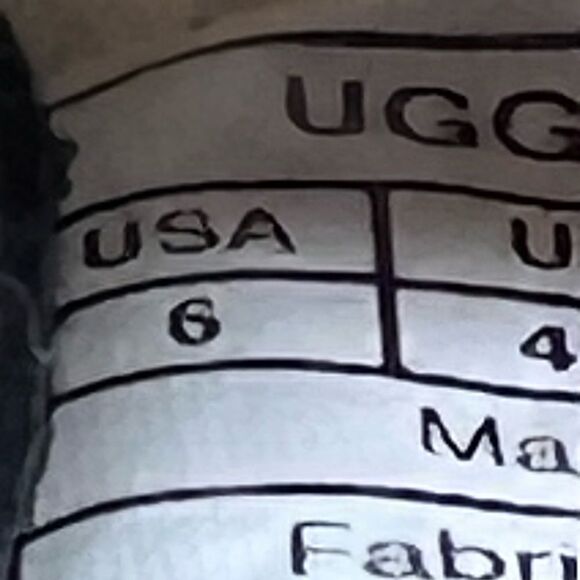 Ugg black leather fur lined tie around winter boots. Size 6 - Picture 14 of 14